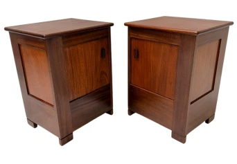 Art Deco Modernist Nightstands by J.A. Muntendam for L.O.V. Oosterbeek, 1920s